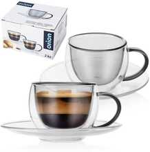 Espressotasside komplekt Orion Espresso, topeltseinaga, 90 ml, 2 tk