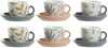 Tasside ja alustasside komplekt DKD Home Decor, portselan, 90 ml, 3 tk