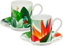 Espressotasside ja alustasside komplekt Ambition Paradise, 4-osaline
