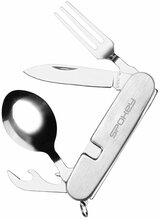 Matka söögiriistade komplekt Spokey Victus 4in1, alumiinium/roostevaba teras, 4.5 cm, hõbe