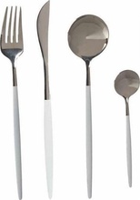 Söögiriistade komplekt Kinvara, valge/hõbe, 8 tk