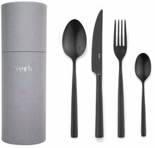Söögiriistade komplekt Verlo, must, 24 tk