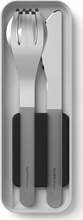 Söögiriistade komplekt Monbento Travel Cutlery Slim Box, must, 2 tk