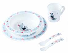 Nõude komplekt Canpol Babies Cute Animals 4/401, 5 tk, sinine/valge