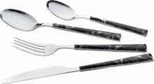 Söögiriistade komplekt Maestro MR-1535B, 24 tk, hõbe/must