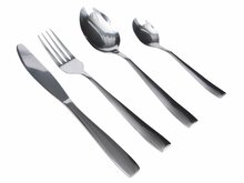 Söögiriistade komplekt Black Red White Claire, 24 tk, hõbe