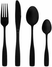 Söögiriistade komplekt Maku Kitchen Life Basic, matt must, 16 tk