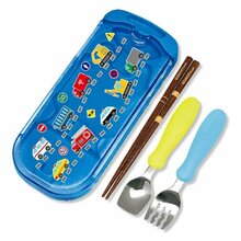 Laste söögiriistade komplekt EDISONmama Working Cars, alates 18 kuust, karbiga, KJ3061, sinine