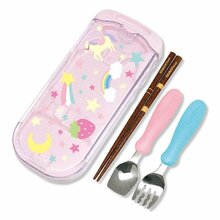 Laste söögiriistade komplekt Edison Mama Portable Utensil Set, roosa, roostevaba teras/puit/polüpropüleen
