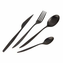 Söögiriistade komplekt Orion, must, roostevaba teras, 24 tk