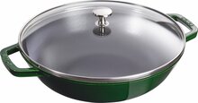 Wok-pann Staub kaanega, 30 cm, roheline