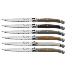 Noakomplekt Laguiole, 6 tk, puidust alusega