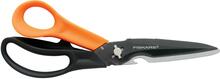 Universaalsed käärid Fiskars Cuts+More 1000809, 23 cm, must/oranž