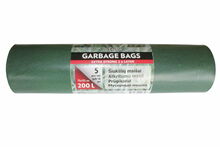Prügikotid Denra, 200 L, kahekordsed, 55 mikr., roheline/must, 5 tk