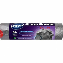 Prügikotid Vortex Flexy Steel, 60 L, hallid, kinnitatavad, 10 tk