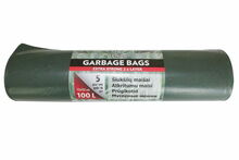 Prügikotid Denra, 100 L, kahekordsed, 55 mikr., roheline-must, 5 tk