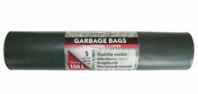 Prügikotid Denra, 150 L, kahekordsed, rohelised/mustad, 55 mikr., 5 tk