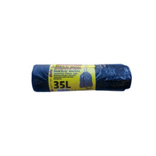 Prügikotid Paclan ECOline, 35 L, 25 mikr., mustad, paelaga, 15 tk