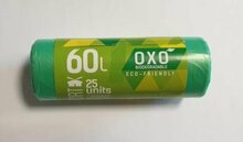 Prügikotid Sortex, 60 L, rohelised, 13 mkr, HDPE, 25 tk