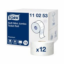 Tualettpaber Tork Premium Mini Jumbo T2 110253, 2 kihiline, 9.7 cm x 170 m, valge