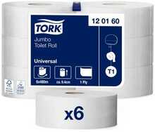 Tualettpaber Tork Universal Jumbo T1 120160, 1-kiht, 9.7 cm x 480 m, pleegitamata