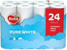 Tualettpaber Ruta Pure White, 3-kihiline, 24 rulli