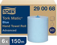 Paberrätikud Tork Matic Soft Blue Advanced H1, 290068, 2-kihiline, 150 m, 612 lehte, sinakas