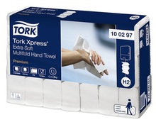 Paberist käterätikud Tork Premium Extra Soft H2 100297, 2 kihiline, 100 lehte, 21.2 x 34 cm, valge