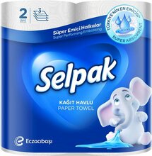 Paberirätikud Selpak, 3-kihiline, 84 lehte, 11,25 m, 2 rulli, valge