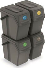 Jäätmete sorteerimise kastide komplekt Prosperplast Sortibox, 4 x 25 l, hall