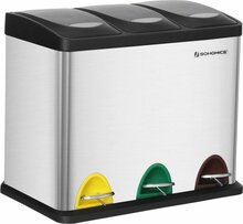 Prügikast Songmics Leobert, 24 L (3 x 8 L), hõbe