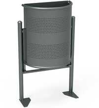 Seinale kinnitatav prügikast MEVA, 30 L, hall