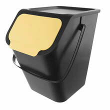 Prügikast BINI, 25 L, must/kollane