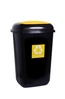 Prügikast Plafor, 12 L, must/kollane