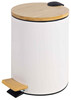Prügikast Diana, 5 L, valge, bambusest kaanega, soft close