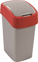 Prügikast Curver Flip Bin, 9 L, hõbe/punane