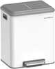 Prügikastide sorteerimissüsteem Songmics, 2 x 15 L, pilvevalge