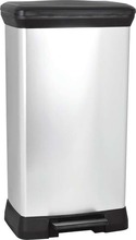Prügikast Curver Deco Bin, 50 L, hõbe/must
