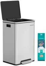 Prügikast Songmics LTB595, 50 L, hõbedane