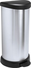 Prügikast Curver Deco, 40 L, hõbe/must