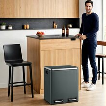 Prügikast Songmics LTB30H, 2 x 15 L, roheline-hall