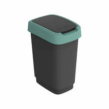 Prügikast Rotho Twist, 10 L, must/roheline