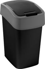 Prügikast Curver Flip Bin, 9 L, must/hõbe