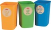 Prügikastide komplekt Curver Deco Flip Bin, 3 x 10 L, sinine/roheline/kollane