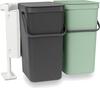 Prügikastide komplekt Brabantia Sort & Go, 2 x 16 L, hall/roheline