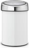 Prügikast Brabantia Touch Bin, 3 L, valge