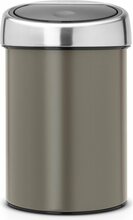 Prügikast Brabantia Touch Bin, 3 L, matt plaatina/pruun