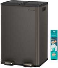 Köögiprügikast Songmics LTB741B02, 2 x 30 L, šiferkhall, 47.6 x 37.7 x 66.9 cm