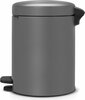 Pedaaliga prügikast Brabantia NewIcon, 5 L, mineral concrete grey