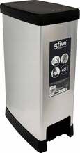 Prügikast 5five Simply Smart, 40 L, 59 cm x 23.5 cm, hõbe/must